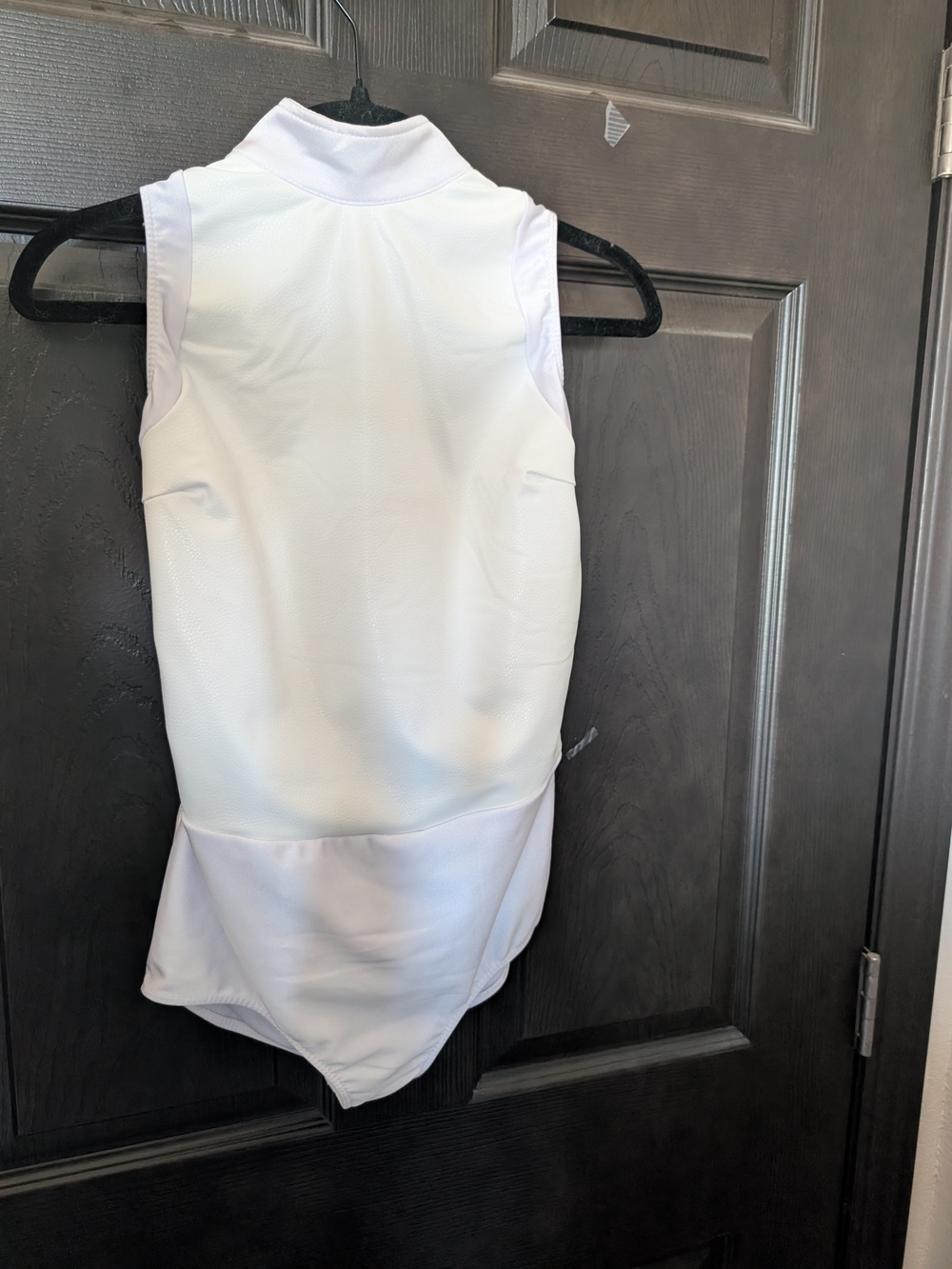 Kids White Sleeveless Loetard With Flowy Pants